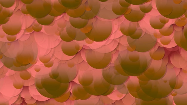 3D renderování pole kruhů Kruhy různých velikostí v prostoru