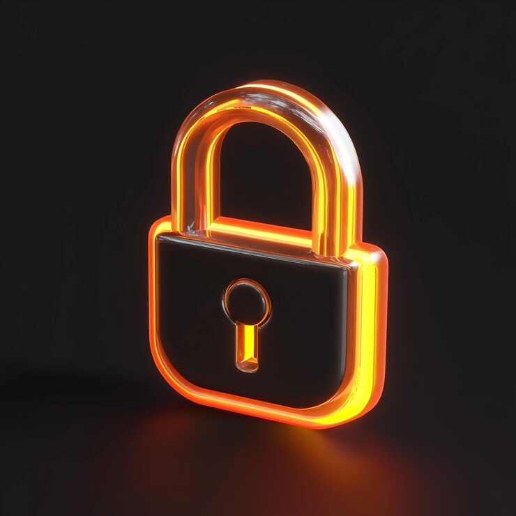 3D Security Lock Icon Safety and Protection Symbol Illustration Logo