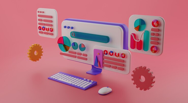 Fotografie 3d vykreslování analýzy webových stránek 3d ilustrace premium photo