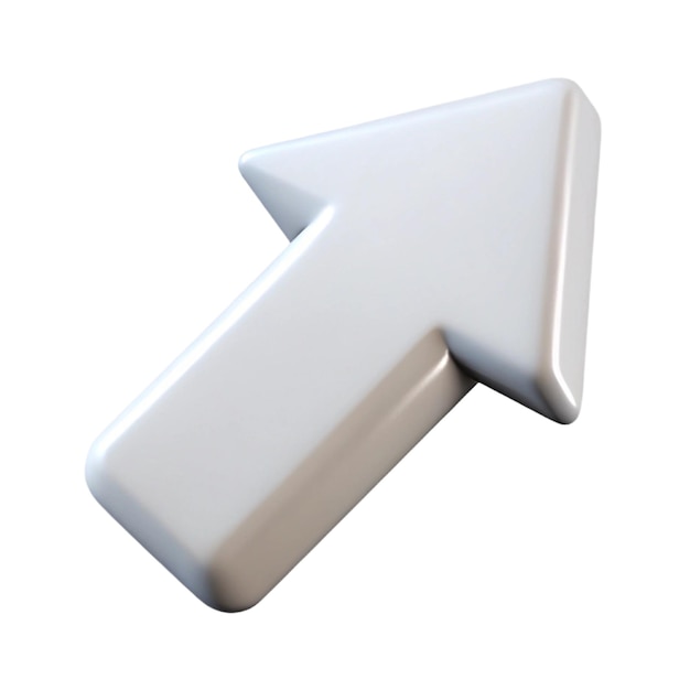 a 3d white arrow on white background