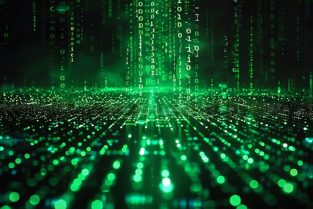 A background of green digital code like high quality high resolution