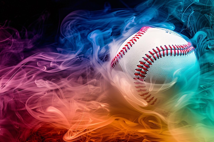 Fotografie a baseball in smoke