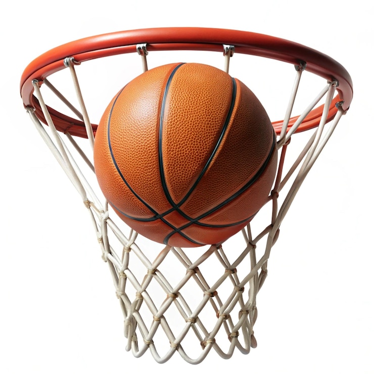 Fotografie a basketball hoop with a net that says  basketball