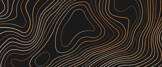 a black and gold abstract background with a wavy pattern