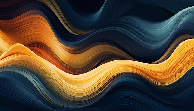 a blue and orange wave with a blue background.
