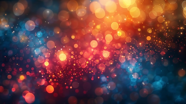 A blurred view of vibrant lights glowing against a dark backdrop creating a mesmerizing and dynamic visual effect