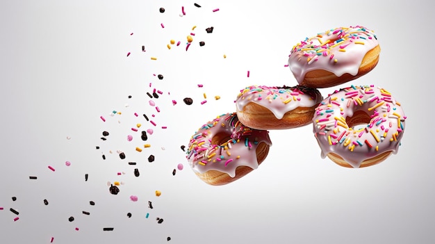 a bunch of donuts with sprinkles on them