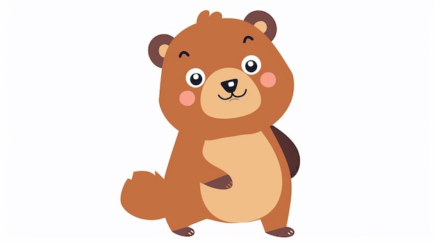 a cartoon bear with a pink nose and pink eyes
