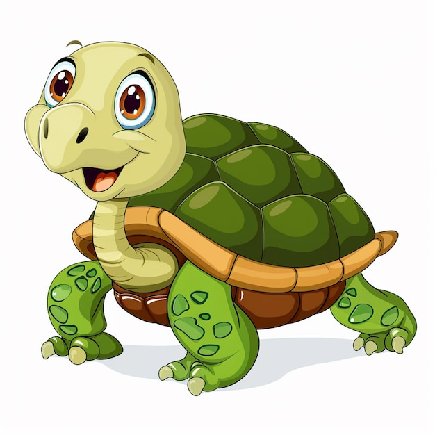 a cartoon image of a turtle with a big eyes and a big smile