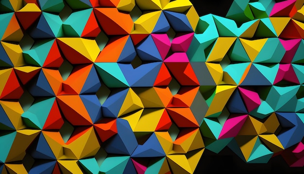 A colorful background with a black background and a black background with a blue triangle pattern.