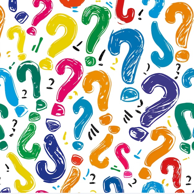 a colorful background with many question marks and question marks