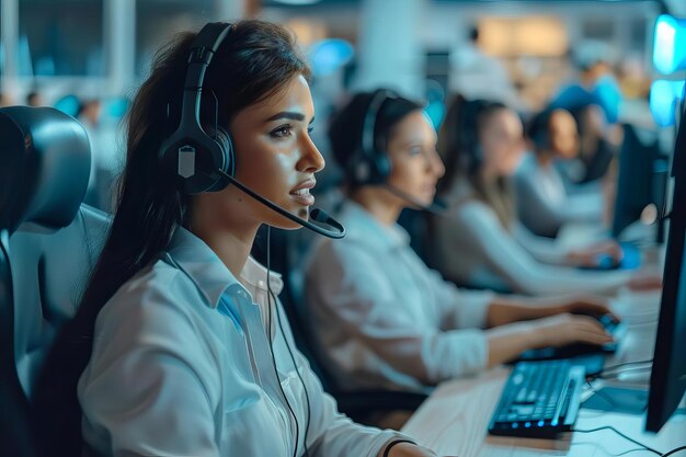 a customer service team using aipowered analytics to resolve issues quickly and improve satisfaction scores