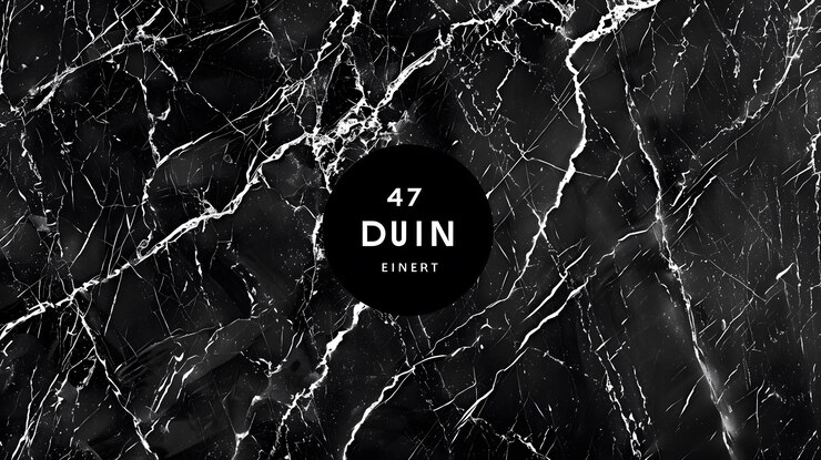 A dramatic black marble texture with intricate white veining creates a bold and luxurious visual impact