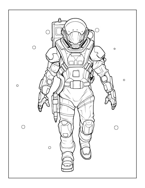 a drawing of a space suit that says astronaut