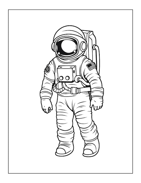 a drawing of an astronaut in an astronaut suit