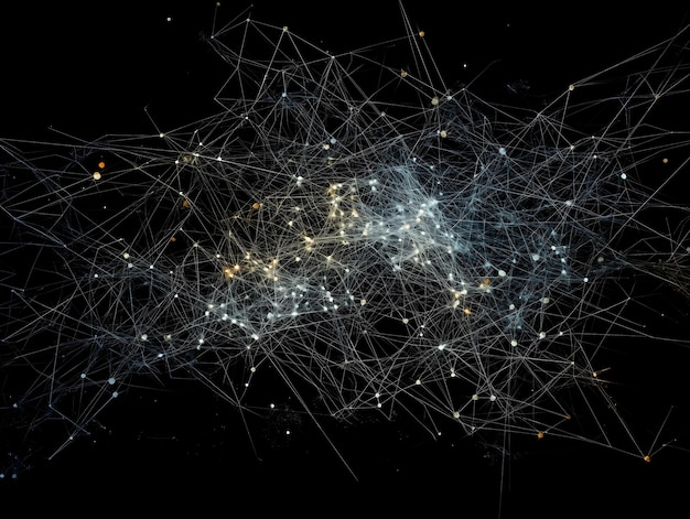 a large complex image of a complex structure with lines like dots and lines