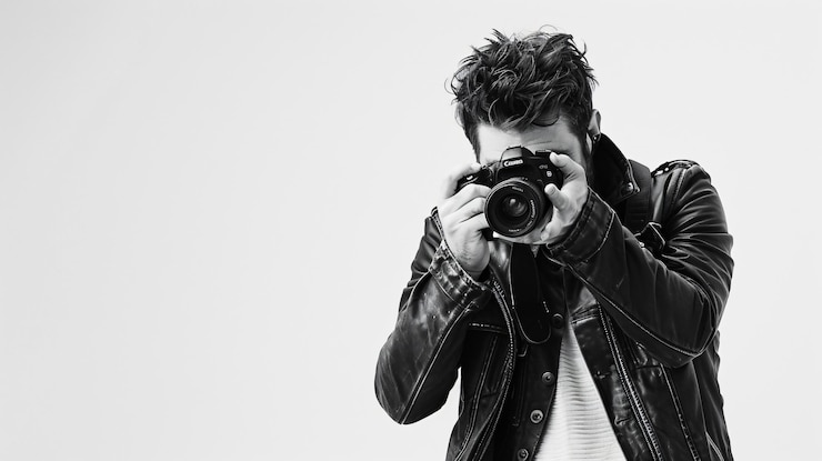 Fotografie a man is taking a photo with a camera