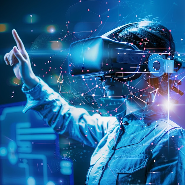 a person using vr and ar googles