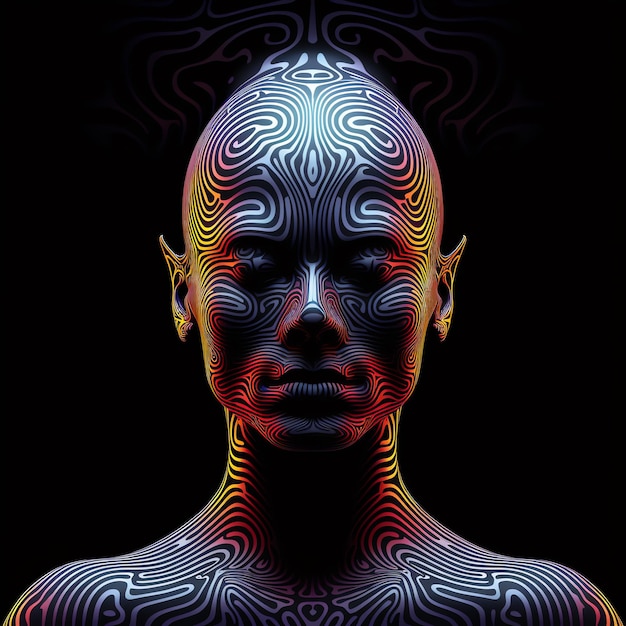 A person with a pattern on their face