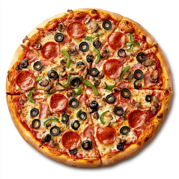 a pizza with black olives and black olives on it