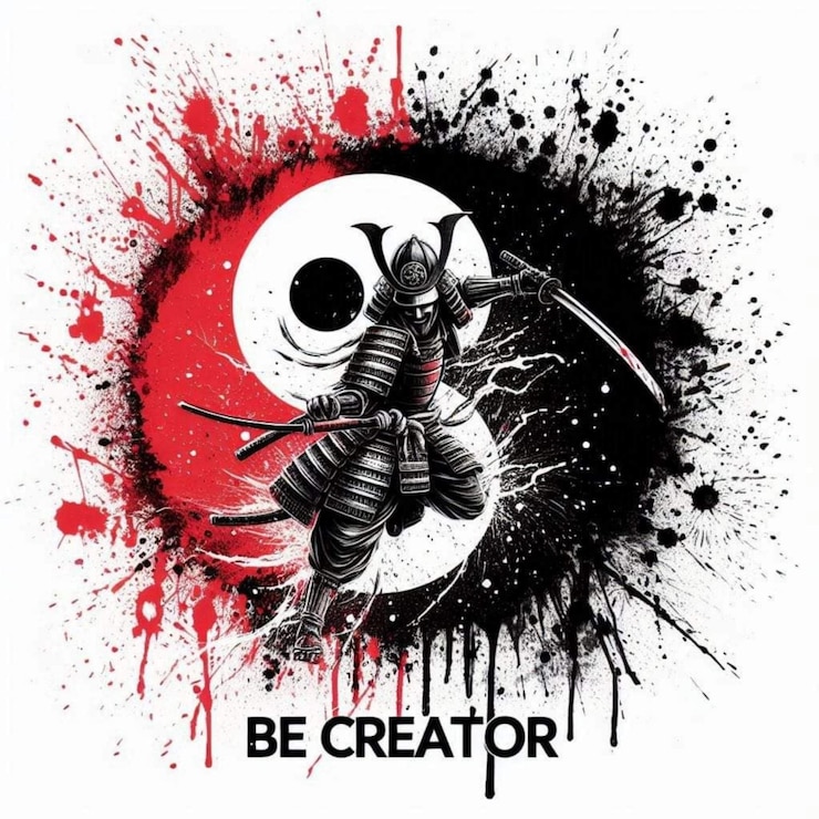 Fotografie a poster of a bee with a red circle and the word be created on it