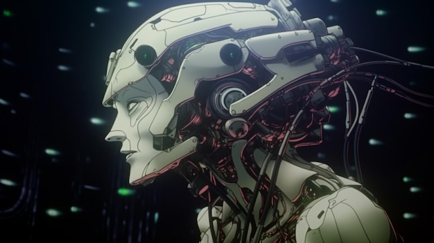 A robot with a head that says'robot'on it