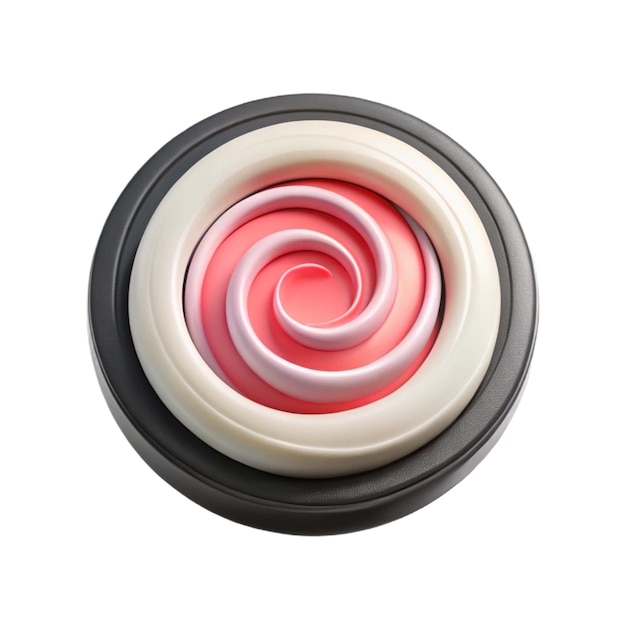 a round tube of red and white and black color