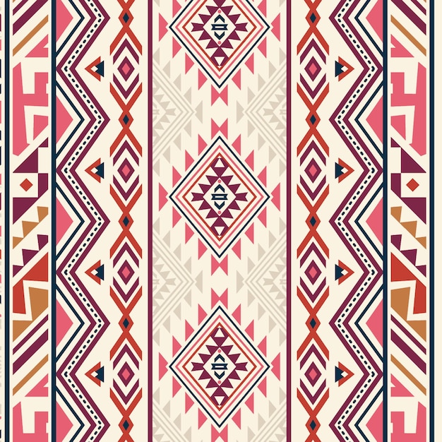 a rug with a pattern of different colors and shapes