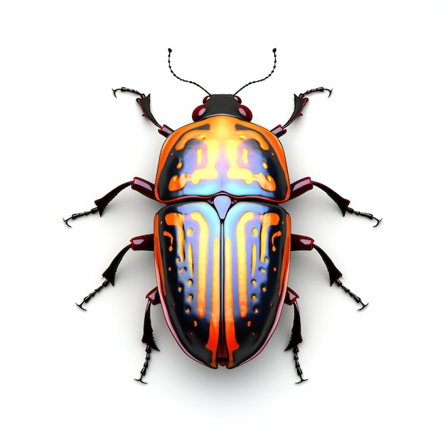 a scarab beetle isolated on white background