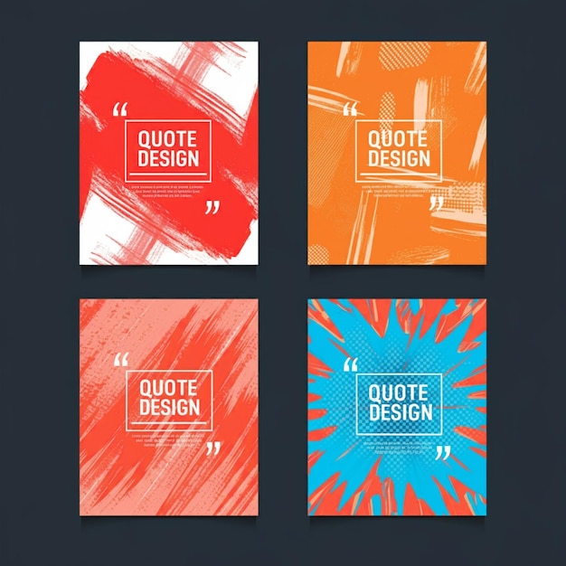 a series of colorful cards with the words  quote design  on them