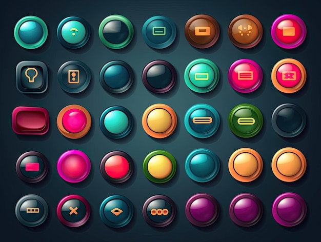 A set of colorful and eyecatching calltoaction buttons