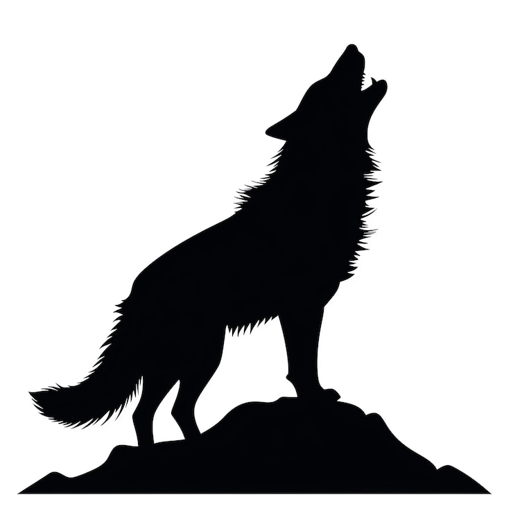 Fotografie a silhouette of a wolf howling