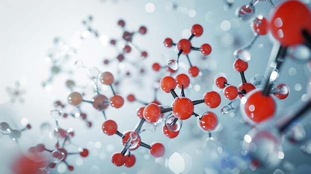 A stock photo for design depicting a 3D illustration of a molecule model