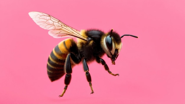 a stunning close up of a bee pollinating pink flowers symbolizing nature39s beauty