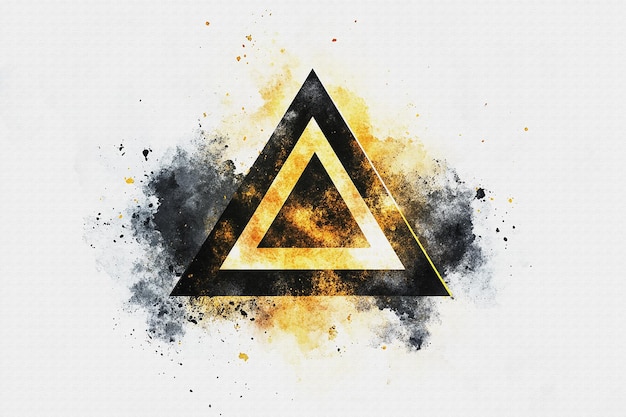 a triangle with a yellow triangle on it
