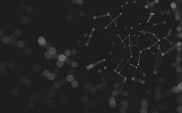 Abstract background. Molecules technology with polygonal shapes, connecting dots and lines. Connection structure. Big data visualization.