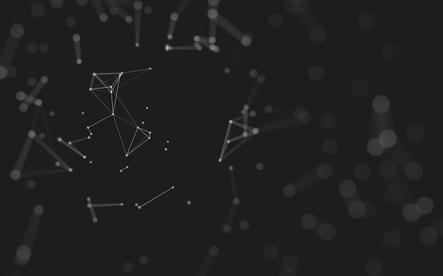 abstract background. molecules technology with polygonal shapes, connecting dots and lines. connection structure. big data visualization.