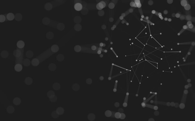 abstract background. molecules technology with polygonal shapes, connecting dots and lines. connection structure. big data visualization.