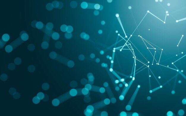 abstract background. molecules technology with polygonal shapes, connecting dots and lines. connection structure. big data visualization.