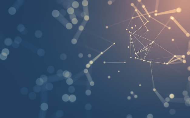 abstract background molecules technology with polygonal shapes connecting dots and lines connection structure big data visualization