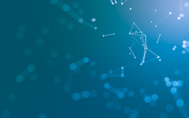abstract background molecules technology with polygonal shapes connecting dots and lines connection structure big data visualization