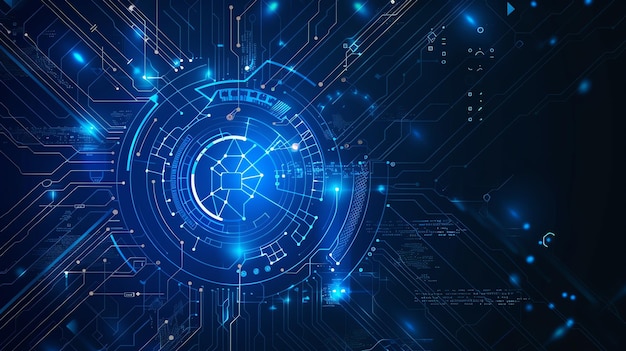 Abstract blue digital circuit board background