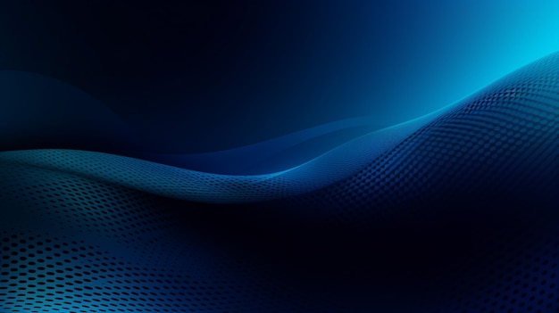 Abstract blue digital design glowing with lighting and line grid on blue background technology hitech concept Generative AI