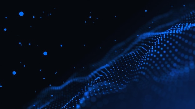 Abstract Blue Particle Wave