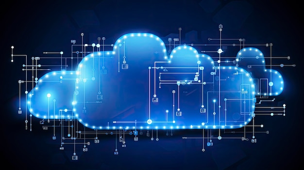 Abstract cloud computing technology concept