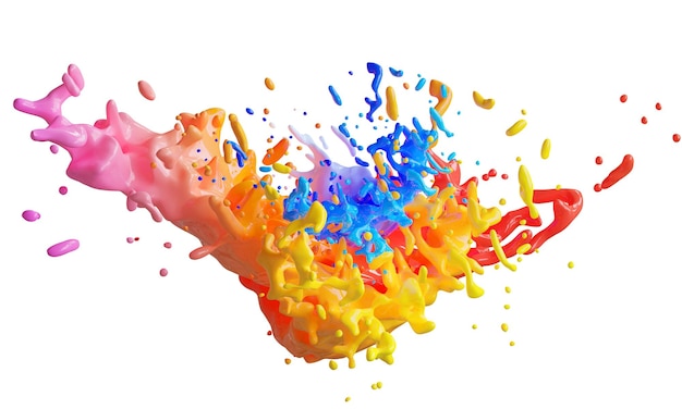 abstract color splash color design background 3d illustration