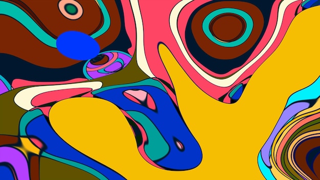 Abstract colorful fluid wave psychedelic liquid background for summer music 2025