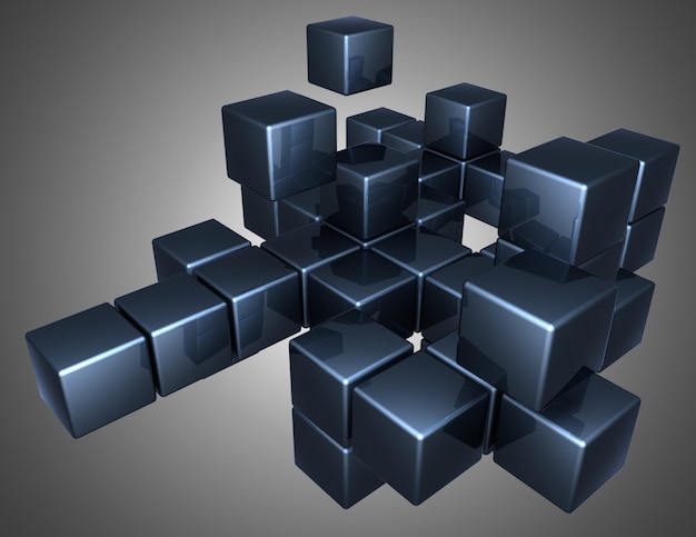 Abstract cubes background. 3d illustration
