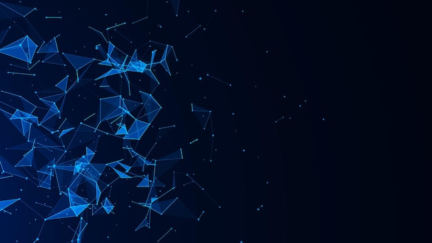 Abstract digital blue background Plexus effect Network connection structure Science background 3D rendering