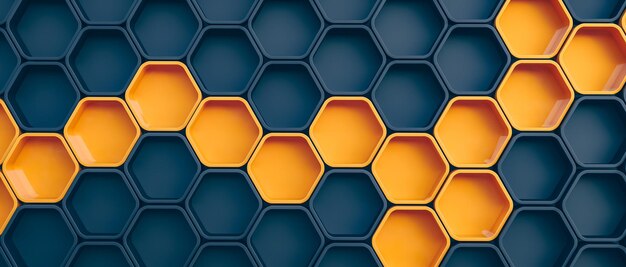 Abstract geometric background with hexagonal cells 3d render
